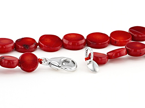 Pacific Style™ Coral Silver Necklace, Stretch Bracelet, And Earring Set Of 7