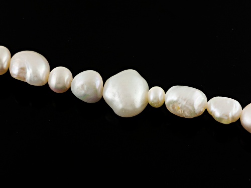 6-7mm Multi-Color Cultured Freshwater Pearl Rhodium Over Silver (4) Necklace, Bracelet, Earring Sets