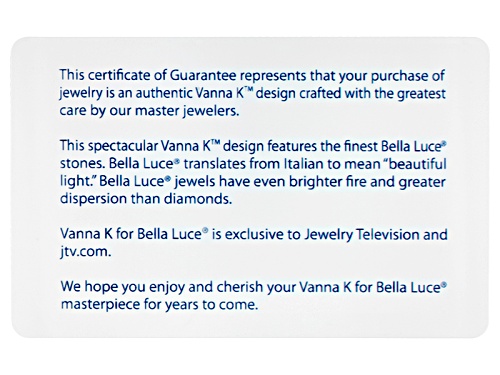 Vanna K ™ For Bella Luce ® 2.56ctw Diamond Simulant Platineve® Ring With Band (1.58ctw Dew) - Size 8