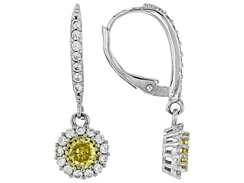 Pre-Owned Bella Luce® Ottone 13.60ctw Multi-Gemstone Simulant Rhodium Plated Earring Set