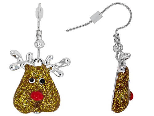 Off Park ® Collection, Multi-Color Crystal, Gold & Silver Tone Set Of 12 Christmas Theme Earrings