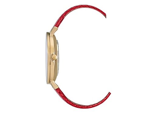 Women's BCBGeneration Gold Tone Red Leather Band Watch