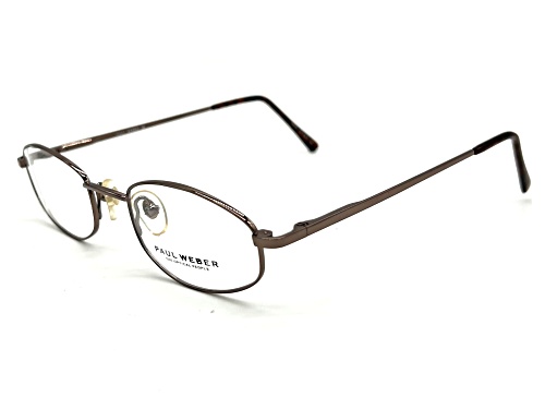 Paul Weber Brown Rectangular Frame / Clear Demo Lenses Eyeglasses