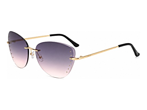 BEBE Shiny Gold Cat Eye Frame / Gray Gradient Lenses Sunglasses