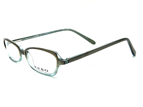 XKSO Gray and Aqua Cat Eye Frame / Clear Demo Lenses Eyeglasses