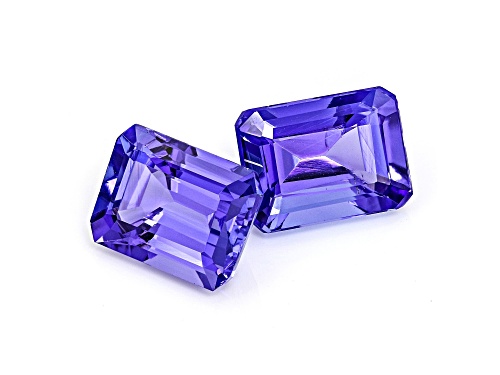 Tanzanite 8x6mm Emerald Cut Matched Pair 2.95ctw