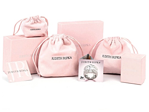 Judith Ripka 1.18ctw Bella Luce Morganite Simulant Rhodium Over Sterling Silver Ring - Size 10