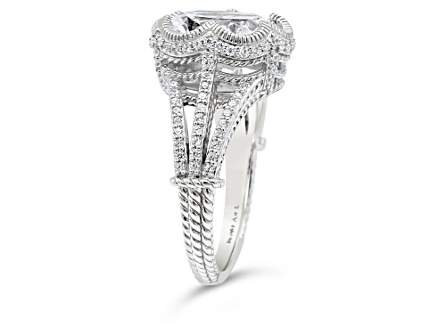 Judith Ripka 9.13ctw Oval and Round Bella Luce Diamond Simulant Rhodium Over Sterling Silver Ring - Size 5