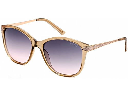 Guess Translucent Nude Rose Gold Glitter/Blue Pink Gradient Sunglasses