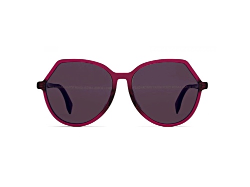 Fendi Red / Blue Gray Oversize Sunglasses