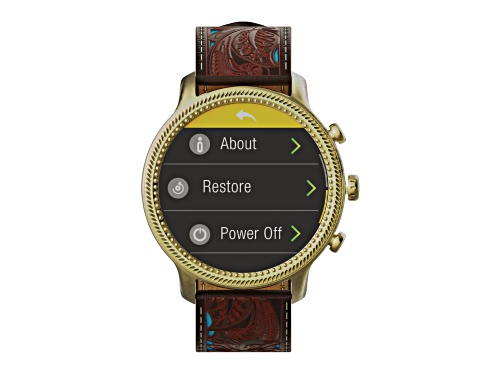 Wrangler Smart Watch WRZ20-872FT Round Antique Gold Tone Brown Floral Pattern Teal Strap