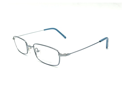Dunlop DU407 Gray Rectangular Frame with Blue Accent/ Clear Demo Lenses Eyeglasses