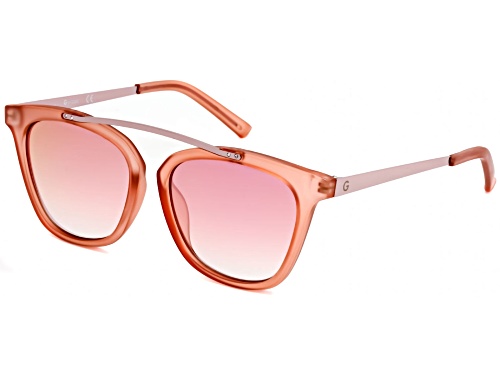 G by Guess Translucent Pink/Pink Silver Mirrored Sunglasses