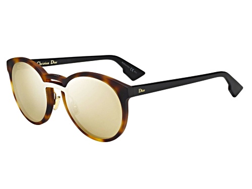 Dior Dark Havana Black Tortoise/Silver Mirrored Round Sunglasses