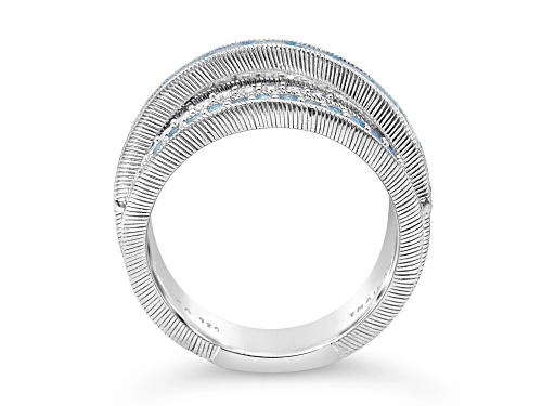 Judith Ripka 2.08ctw Swiss Blue Topaz And 0.64ctw Bella Luce Rhodium Over Sterling Silver Ring - Size 5