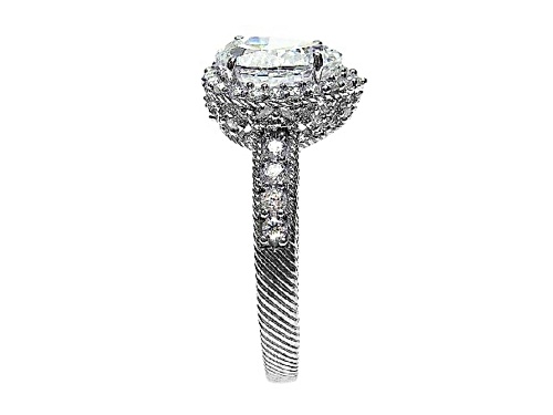 Judith Ripka 3.51ctw Pear Bella Luce Diamond Simulant Rhodium Over Sterling Silver Halo Ring - Size 11
