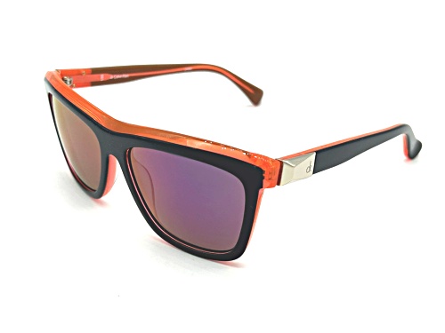 Calvin Klein Black Translucent Orange/ Gray Sunglasses