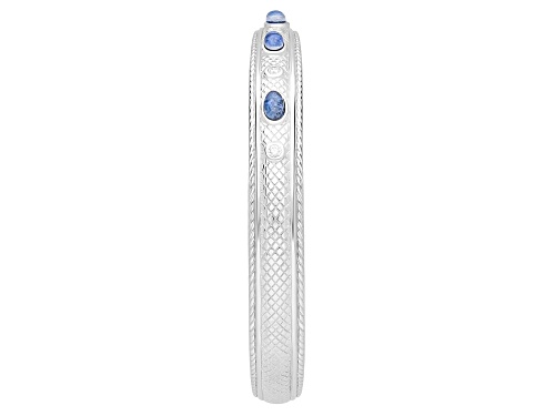 Judith Ripka Penelope Dumortierite & 0.35ctw Bella Luce® Rhodium Over Sterling Silver Cuff Bracelet - Size 7