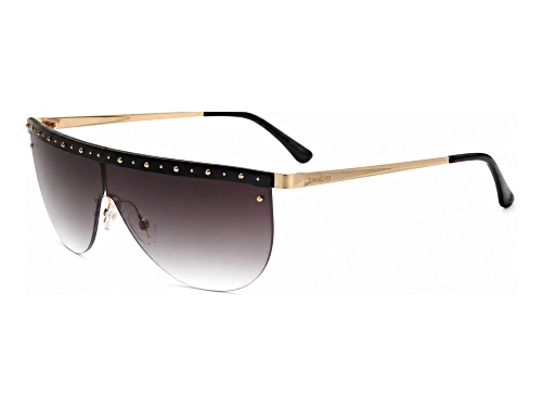 BEBE Shiny Gold Shield Frame / Gray Gradient Lenses Sunglasses