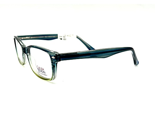 Chelsea Morgan Blue with Forest Green Accent Frame / Clear Demo Lenses Eyeglasses