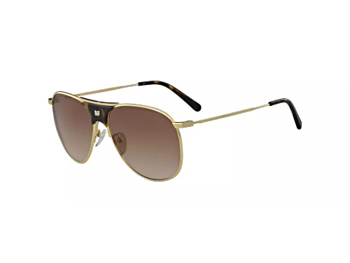 DVF Fiona Gold and Dark Tortoise / Brown Lens Aviator Sunglasses
