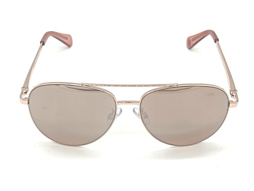 BCBG Rose Gold Frame/Brown Pink Lens Aviator Sunglasses