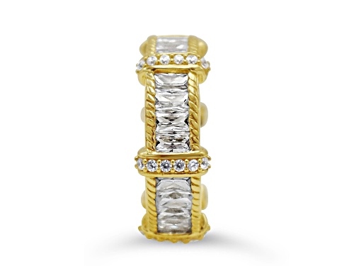 Judith Ripka 5.93ctw Baguette Bella Luce Diamond Simulant 14k Gold Clad Ring - Size 10