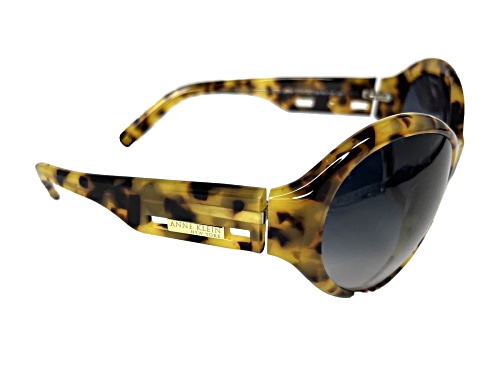 Anne Klein Brown Tortoise Wrap Around Frame / Gray Gradient Lenses Sunglasses