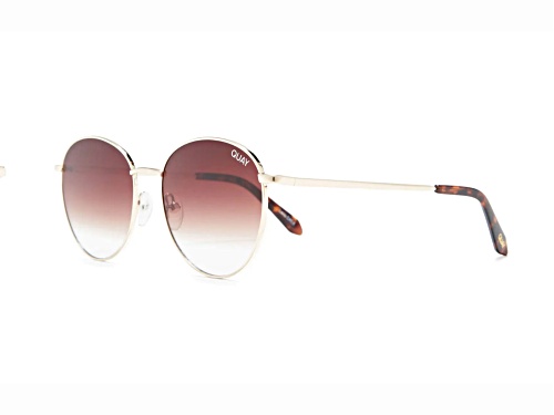 QUAY Loop Me In Gold Round Frame / Brown Fade Lenses Sunglasses