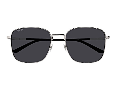Gucci Men's Ruthenium Black/Gray Mirrored Sunglasses
