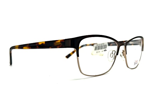 Chelsea Morgan 20202 Brown and Gold Cat Eye Frame / Clear Demo Lenses Eyeglasses