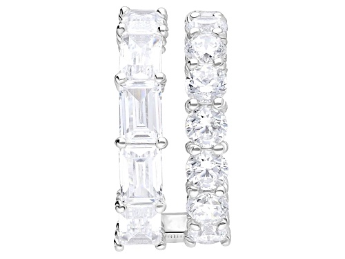 Judith Ripka 15.60ctw Bella Luce® Diamond Simulant Rhodium Over Sterling Silver Double Band Ring - Size 6