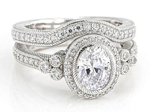 Judith Ripka 3.71 ctw Bella Luce® Diamond Simulant Rhodium Over Sterling Silver Ring Set - Size 5