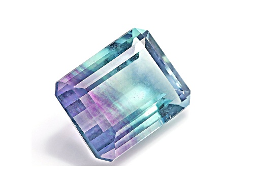 Bi-Color Fluorite 16x12mm Emerald Cut 14.50ct