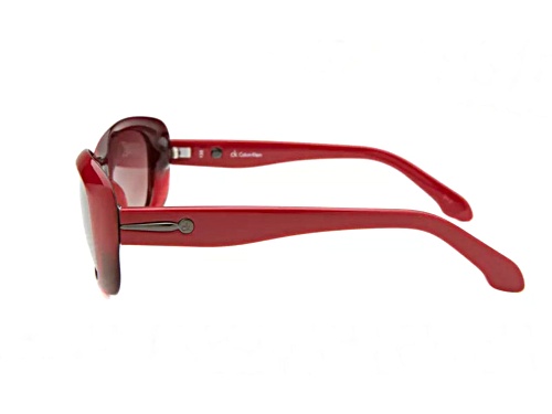 Calvin Klein Burgubdy Red Oval/Brown Sunglasses