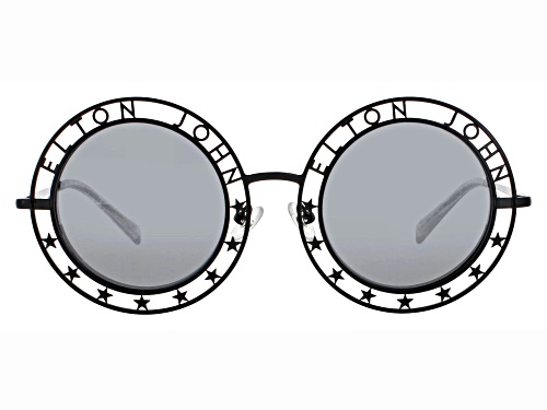 Elton John WALK OF FAME 3 Round Black Frame / Gray Gradient Lenses Sunglasses