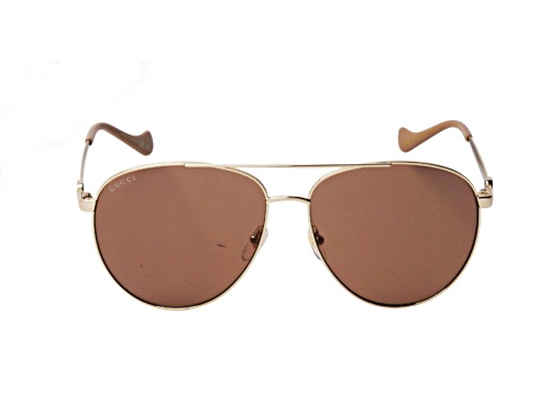 Gucci Gold/Brown Aviator Sunglasses