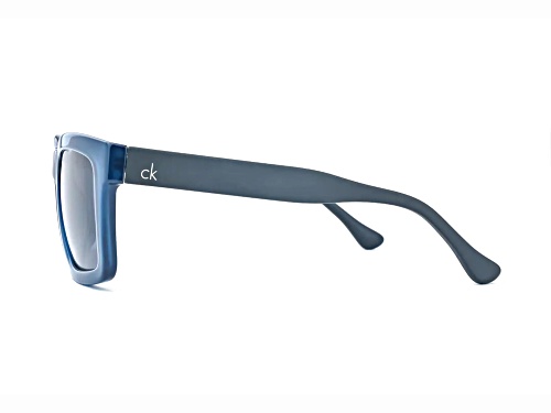 Calvin Klein Translucent Blue Square Frame / Gray Lenses Sunglasses