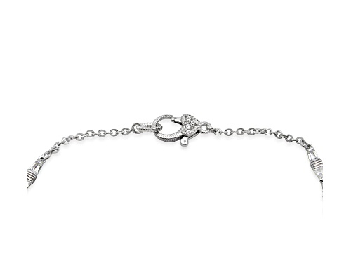 Judith Ripka 1.41ctw Round and Baguette Bella Luce Rhodium Over Sterling Silver Anklet - Size 10