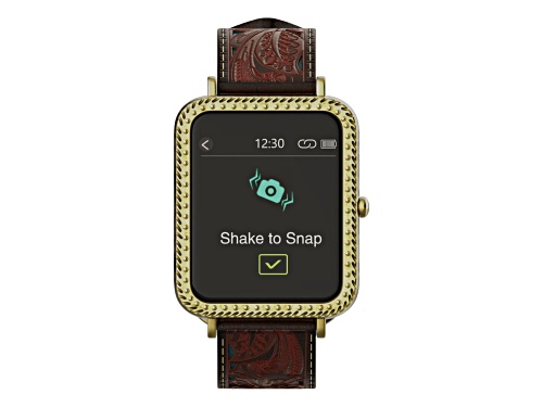 Wrangler Smart Watch WRZ12-245FT Square Antique Gold Tone with Teal Brown Floral Pattern Strap