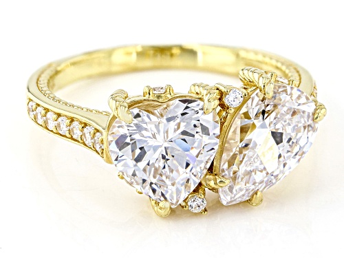Judith Ripka 9.70ctw Bella Luce® Diamond Simulant 14k Gold Clad Statement Toi et Moi Ring - Size 10