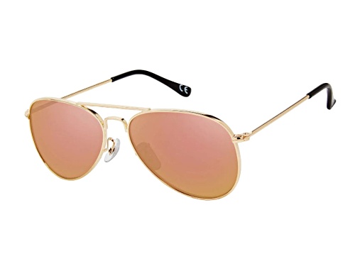 Prive Revaux The Commando Mini Champagne Gold/Pink Mirror Sunglasses