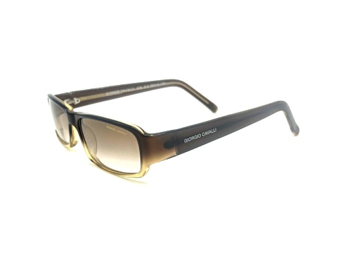 Giorgio Cavalli Translucent Buttercream Brown Rectangle Frame / Light  Lens Brown Sunglasses