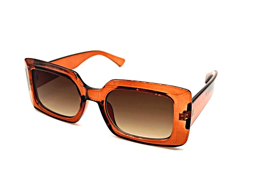 BCBG Burnt Orange/Brown Rectangle Sunglasses