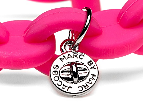 Marc by Marc Jacobs Pop Pink Turnlock Rubber Bracelet - Size 7
