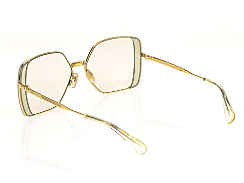 Gucci Gold/Pink and Green Square Sunglasses