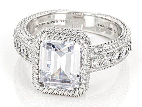 Judith Ripka 7.80ctw Bella Luce® Diamond Simulant Rhodium Over Sterling Silver Ring - Size 11