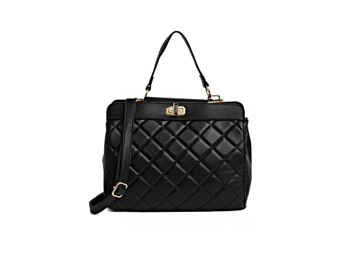 Badgley Mischka Sm Compartment Shoulder Bag w/ Detachable Strap in Black. Model# BMH-510-BLK