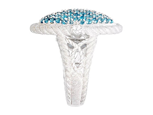 Judith Ripka 1.7ctw London Blue Topaz And 0.14ctw Bella Luce Rhodium Over Sterling Silver Ring - Size 5