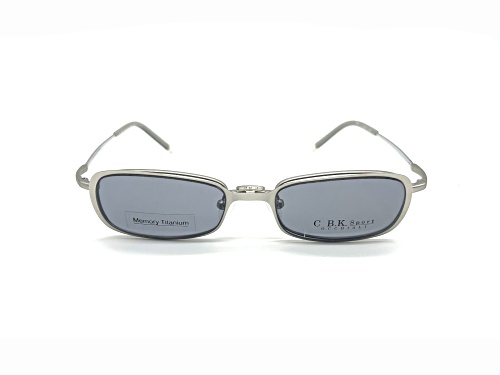 Caroline B.K. Titanium Silver Tone Eyeglasses Frame /Clear Lenses w/ Magnetic Sunglasses Attachment